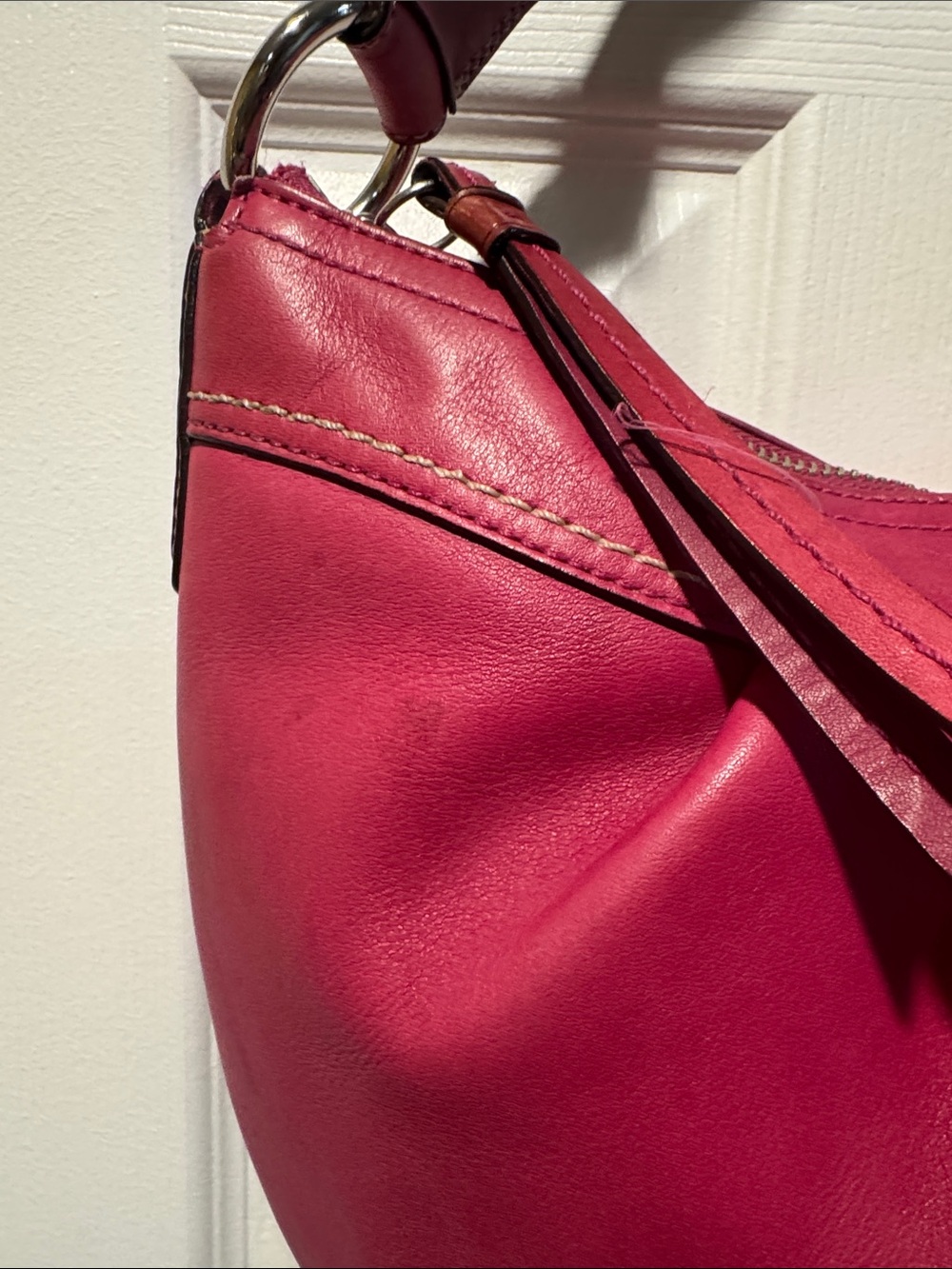 Coach Hot Pink Y2K Hobo Leather Shoulder Bag - Coach - Picture 3 of 11